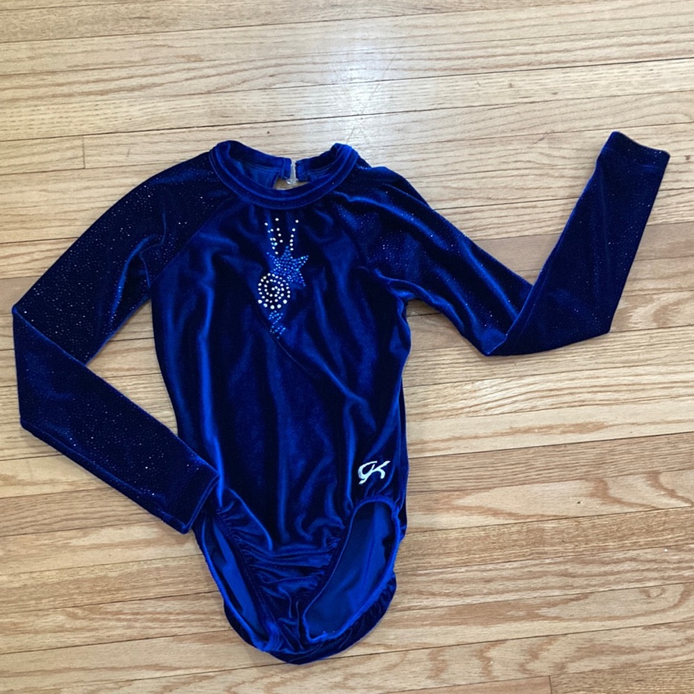 GK Blue Long Sleeve Leotard